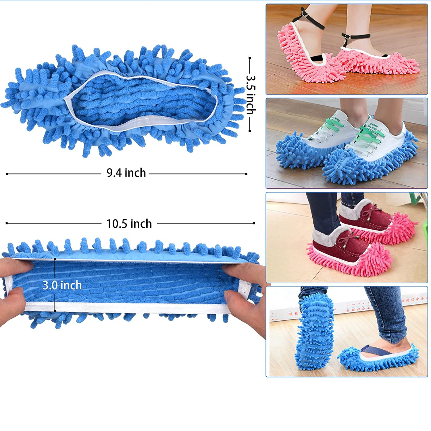 Mopa pantuflas para limpieza de pisos zapatos lavables cubierta suave microfibra polvo mopas mopa calcetines reutilizables para mujeres hombres niños polvo de pies 