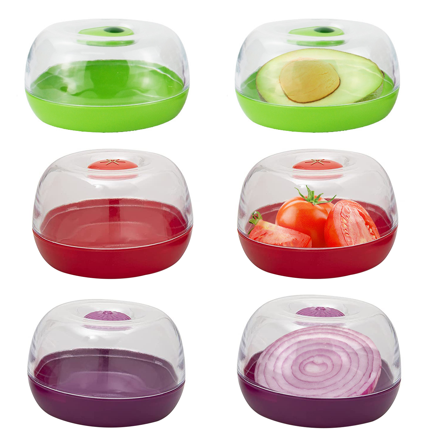 Envases Herméticos Para Alimentos Aguacate Tomates Cebolla 