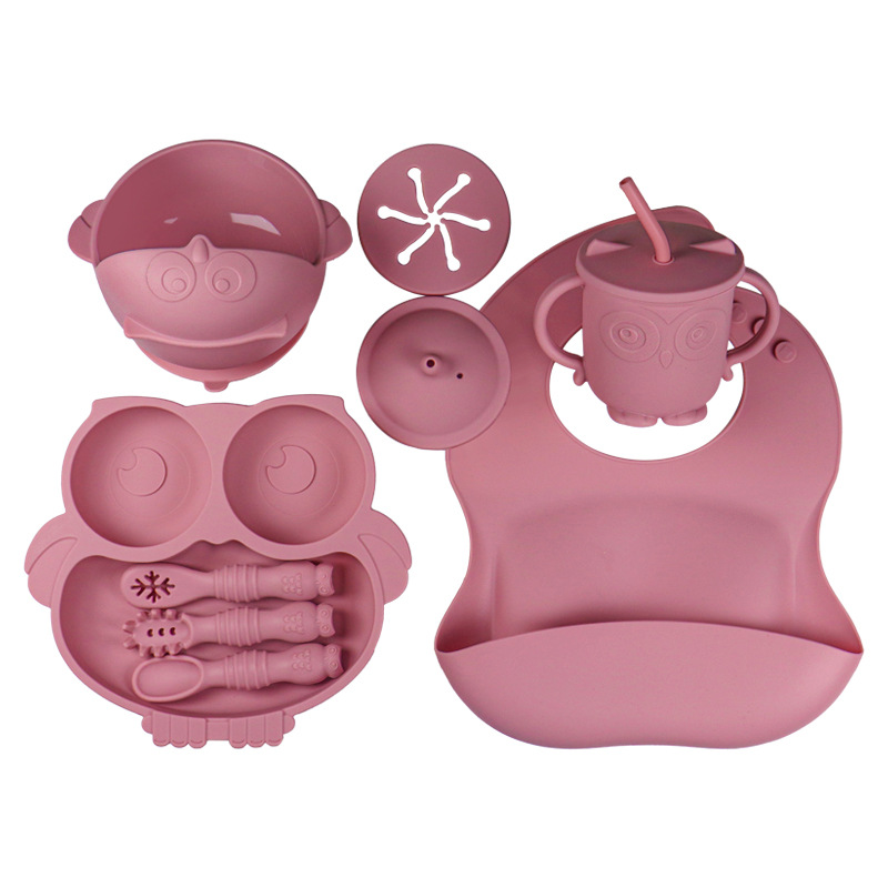 Kit de vajilla infantil de silicona duradera de 6 piezas