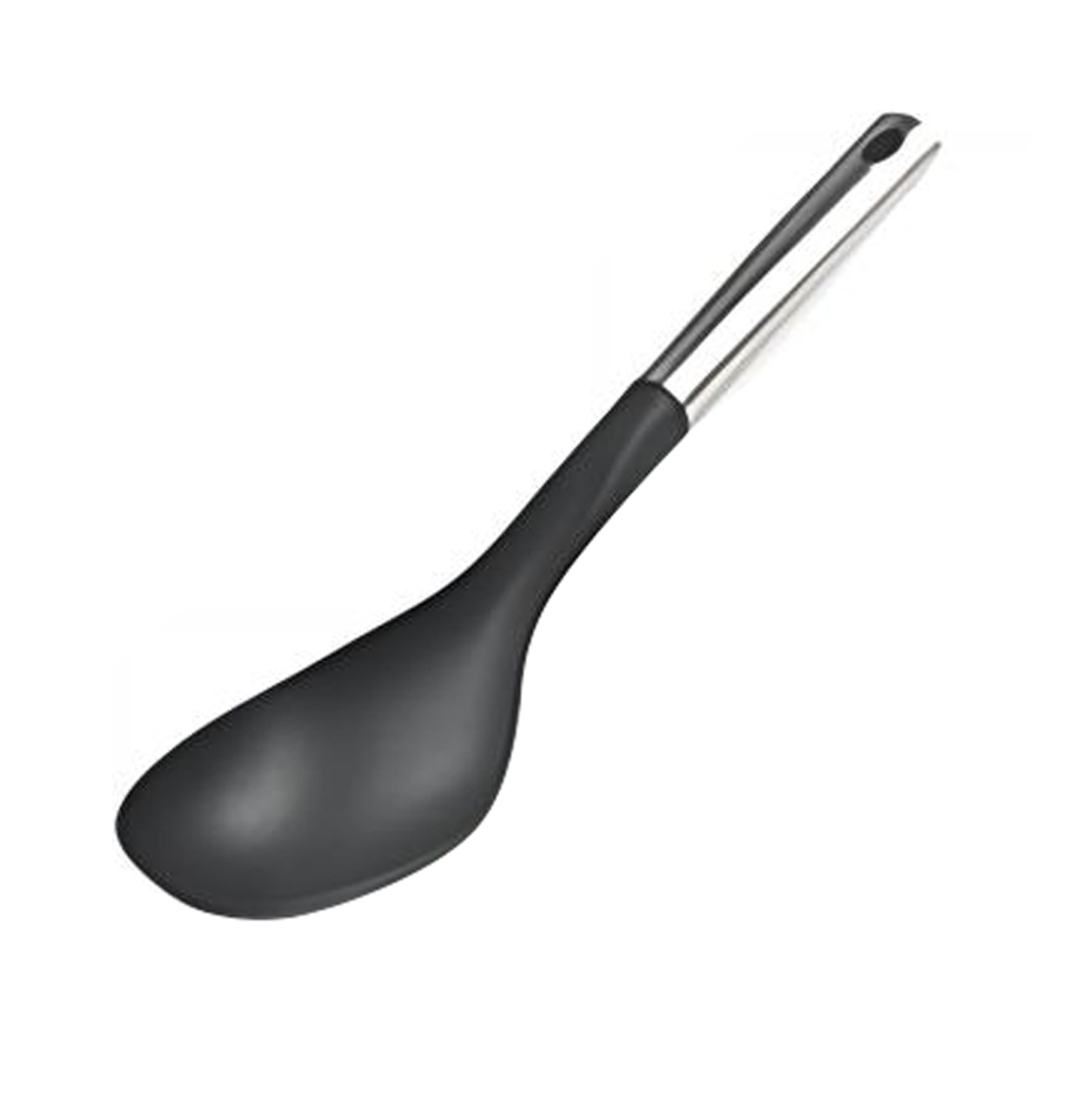 Cuchara sólida de nailon – Cuchara para servir resistente y resistente a la oxidación para cocinar y servir – Mango ergonómico, apta para lavavajillas – Ideal para salsas, guisos y revolver