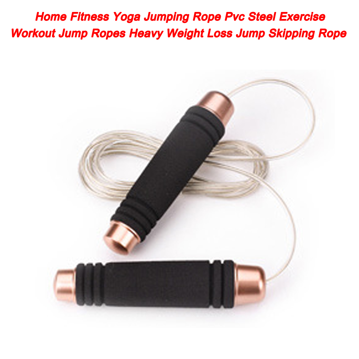 Cuerda de saltar de Yoga para Fitness en casa, cuerda de saltar de ejercicio de acero de Pvc para pérdida de peso pesado, cuerda para saltar