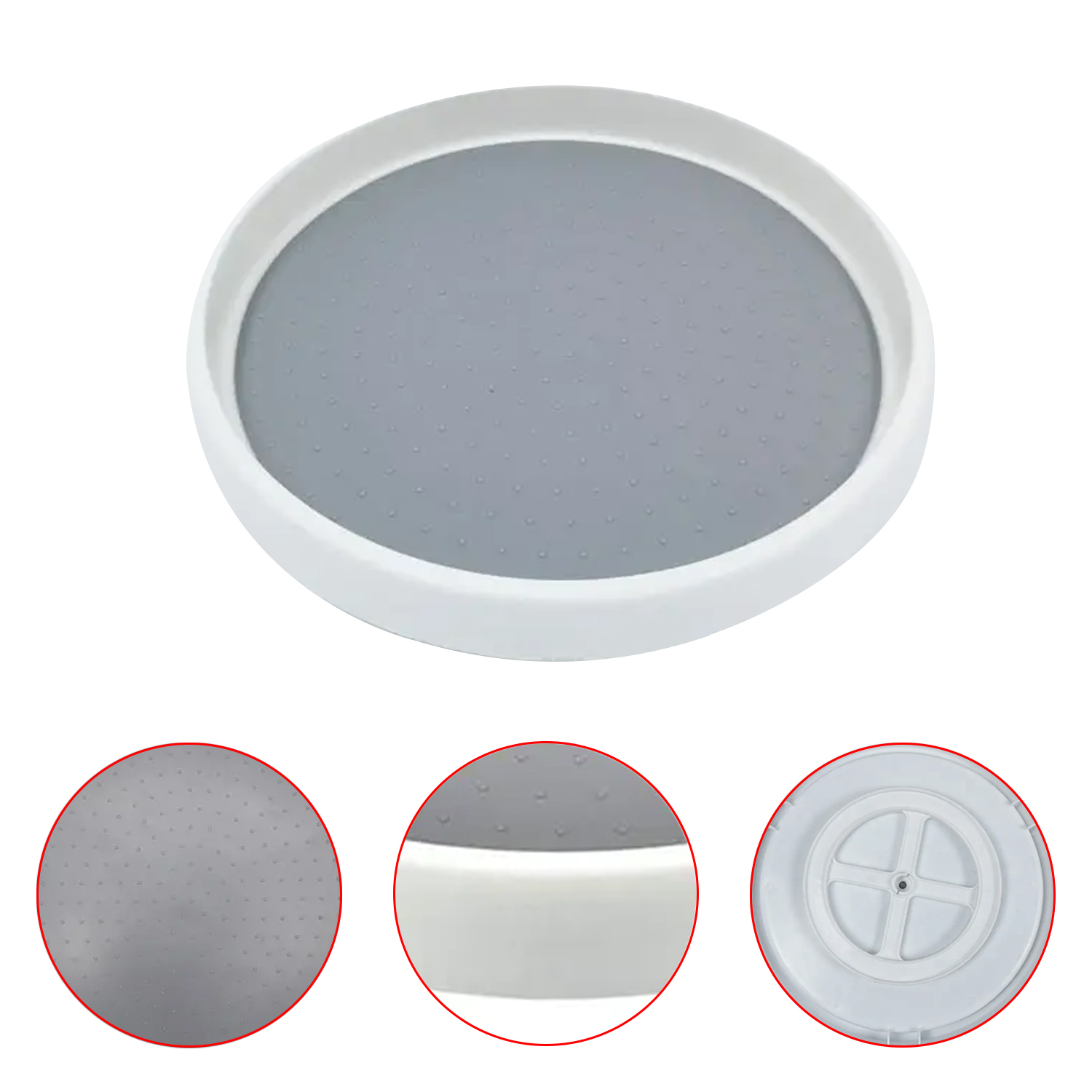 Estante para especias antideslizante con rotación de 360 ​​grados, tocadiscos con bandeja de almacenamiento de Base ancha, organizador giratorio para condimentos de cocina