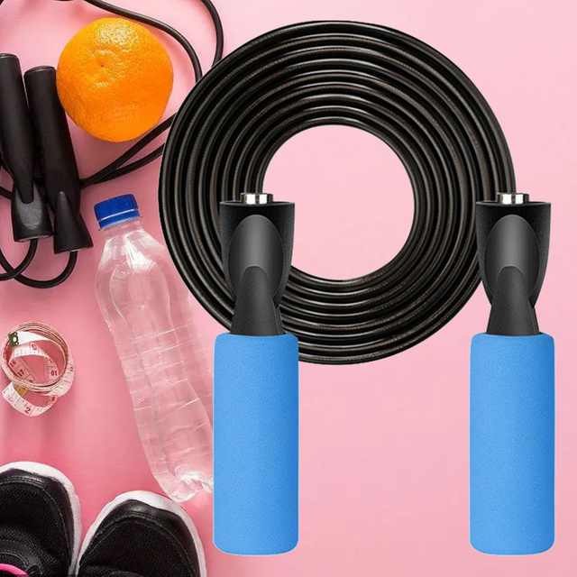 2,8 M de longitud, 4,5 MM de diámetro, cuerda de saltar de longitud ajustable, mango de espuma de alambre de acero, cuerda de saltar con rodamiento de bolas