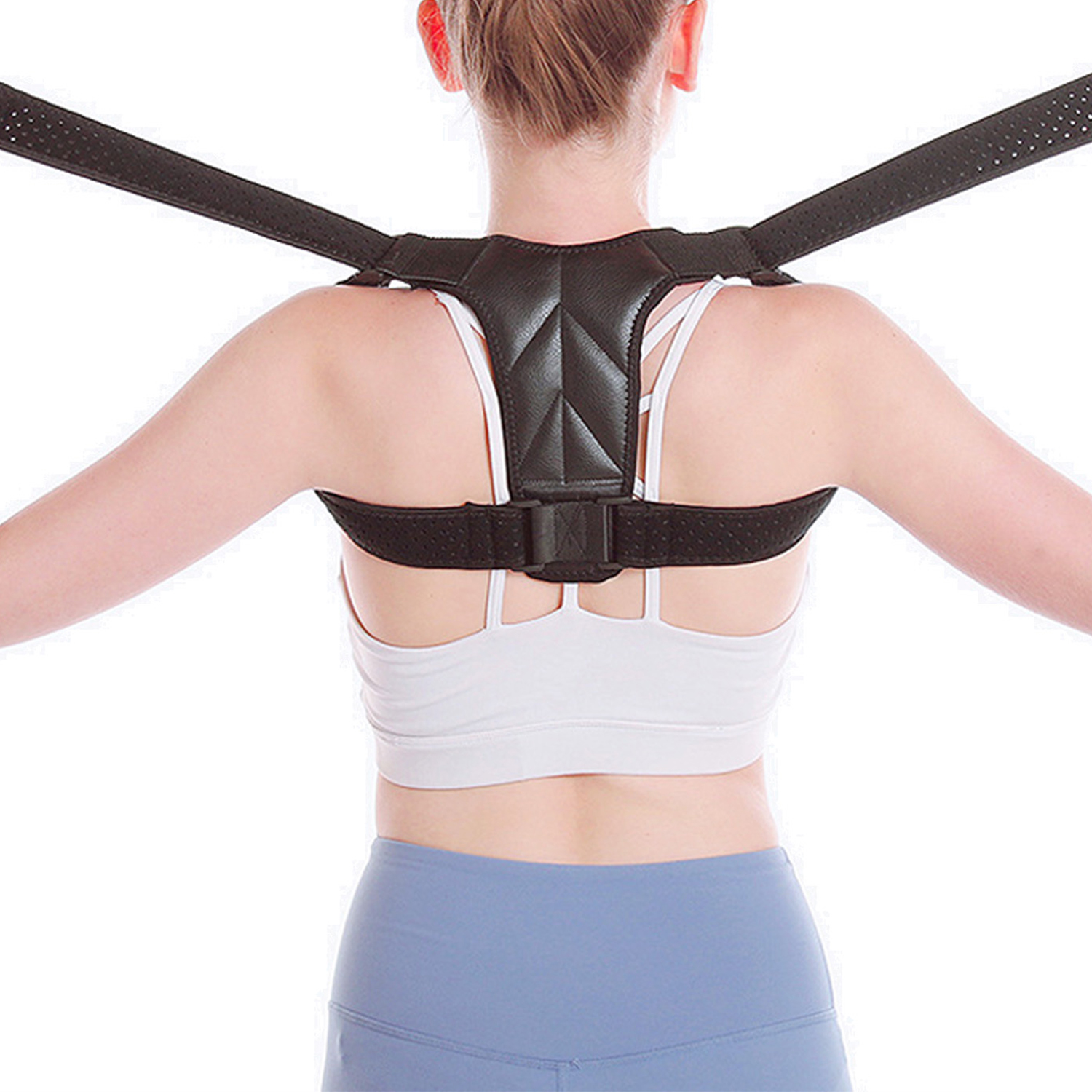 Corrector de postura de espalda, soporte ajustable para hombros, soporte para clavícula superior