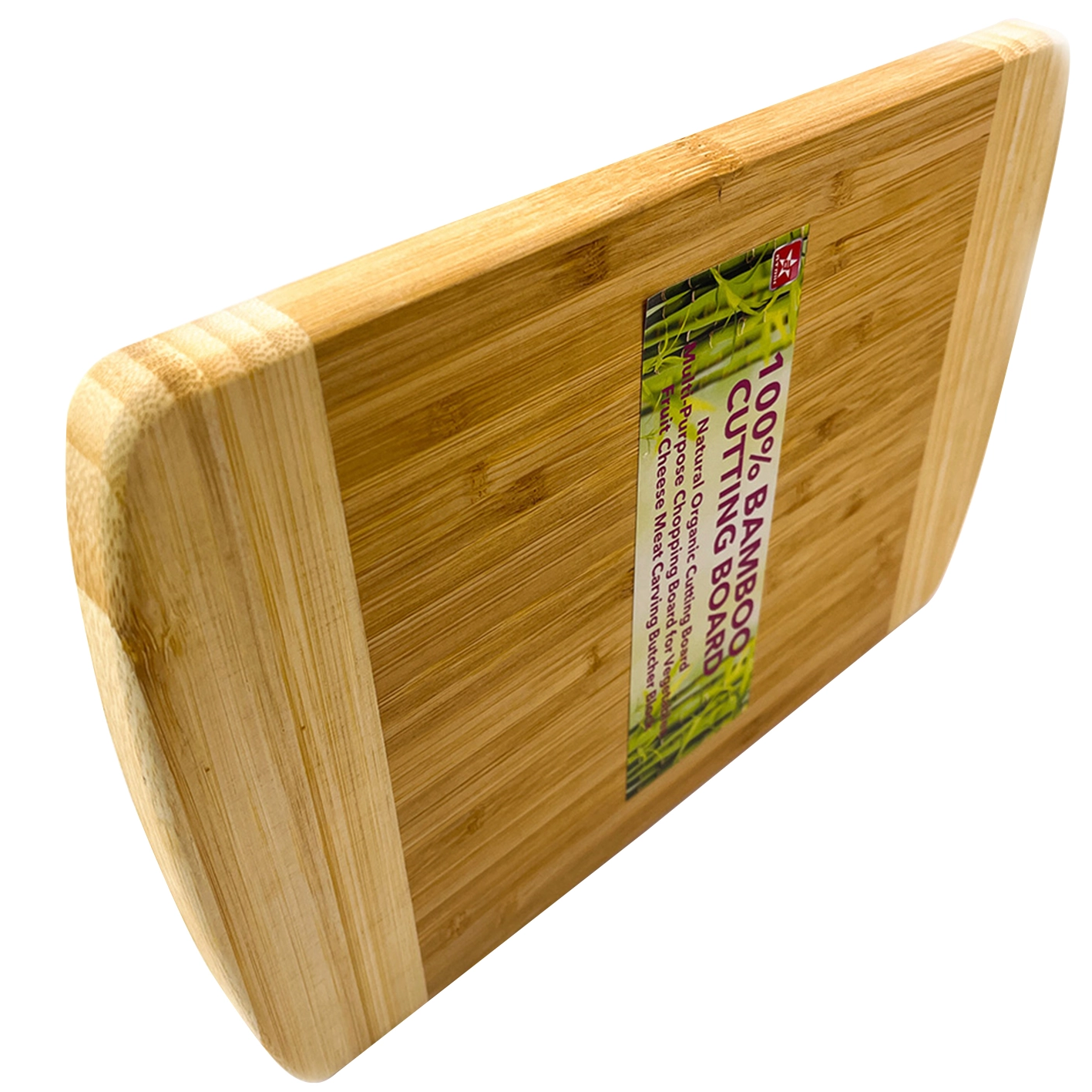 Utensilios de cocina de bambú Tabla de cortar respetuosa con el medio ambiente Tabla de cortar de bloque de carnicero Tabla de cortar de dos tonos de bambú sostenible