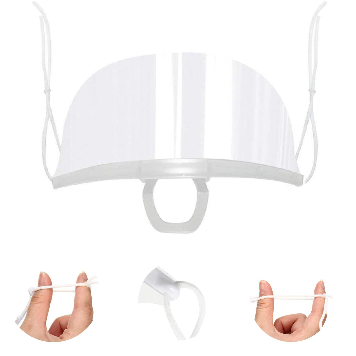 5 piezas transparente transparente máscara sanitaria antivaho cara protector bucal Spit Guard reutilizable Hotel Chef camarero plástico cocina restaurante máscaras