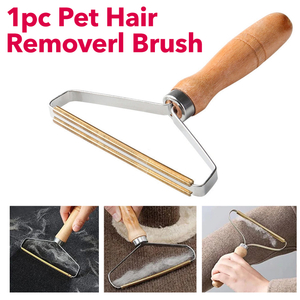 1 pieza de cepillo para quitar el pelo de mascotas para perros y gatos, cepillo para quitar el pelo de perros con mango de madera para ropa y mantas