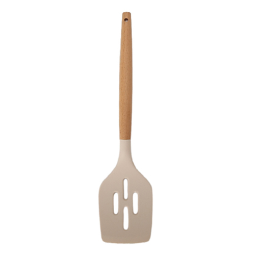 Turner ranurado de silicona de alta calidad con mango de madera