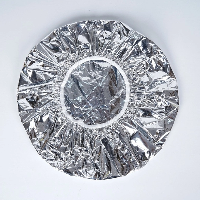 Gorro de pelo de aluminio plateado premium