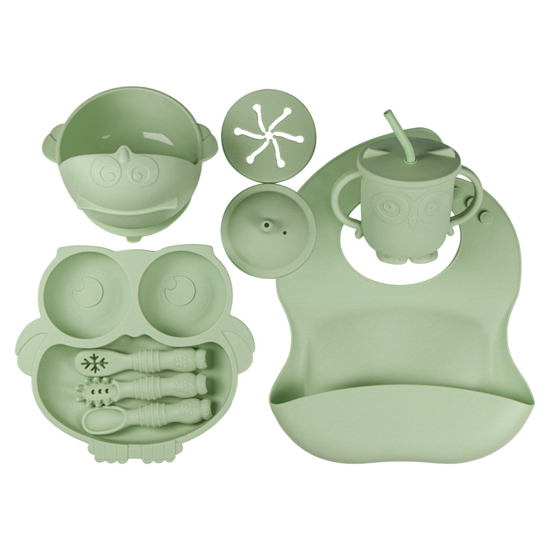 Kit de vajilla infantil de silicona duradera de 6 piezas