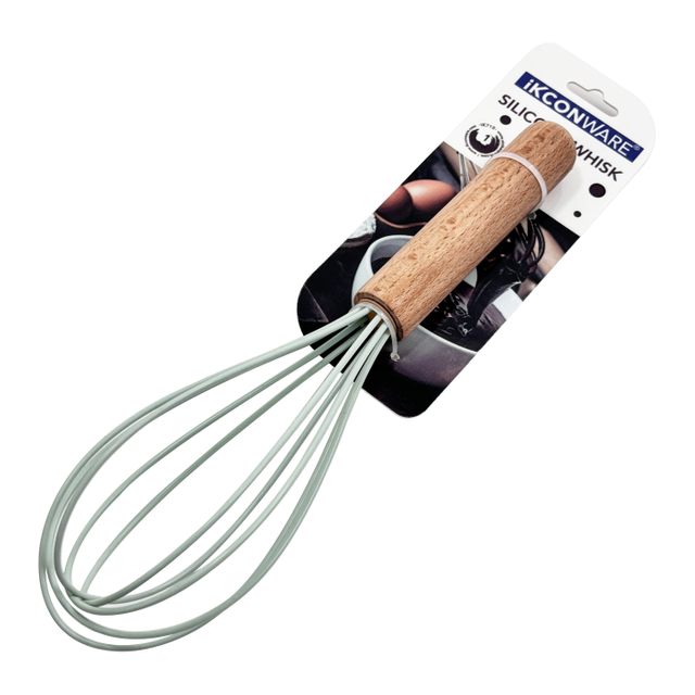 Batidor de silicona con mango de madera