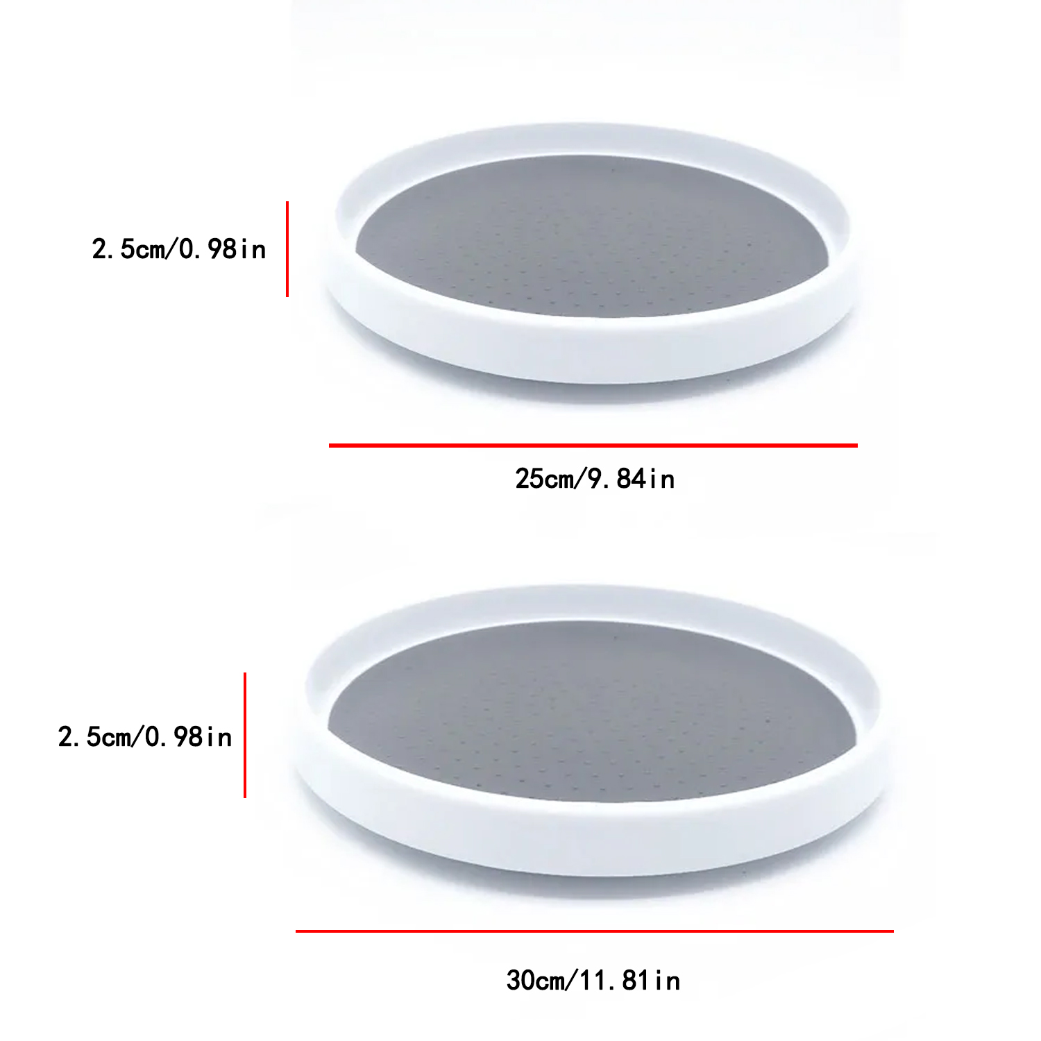 Estante para especias antideslizante con rotación de 360 ​​grados, tocadiscos con bandeja de almacenamiento de Base ancha, organizador giratorio para condimentos de cocina