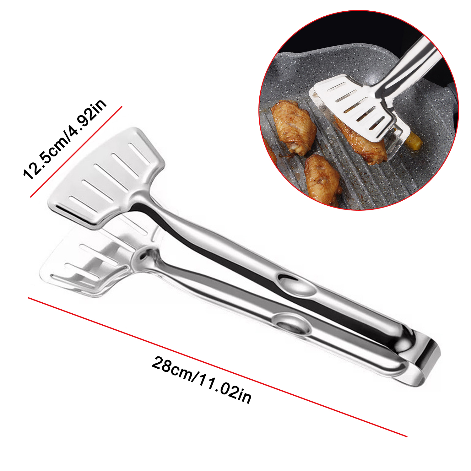 Pinza para barbacoa de pescado asado de acero inoxidable, pinza para pan y carne, herramienta de cocina, barbacoa, pinza para bistec a la parrilla, espátula para freír, empujón frito