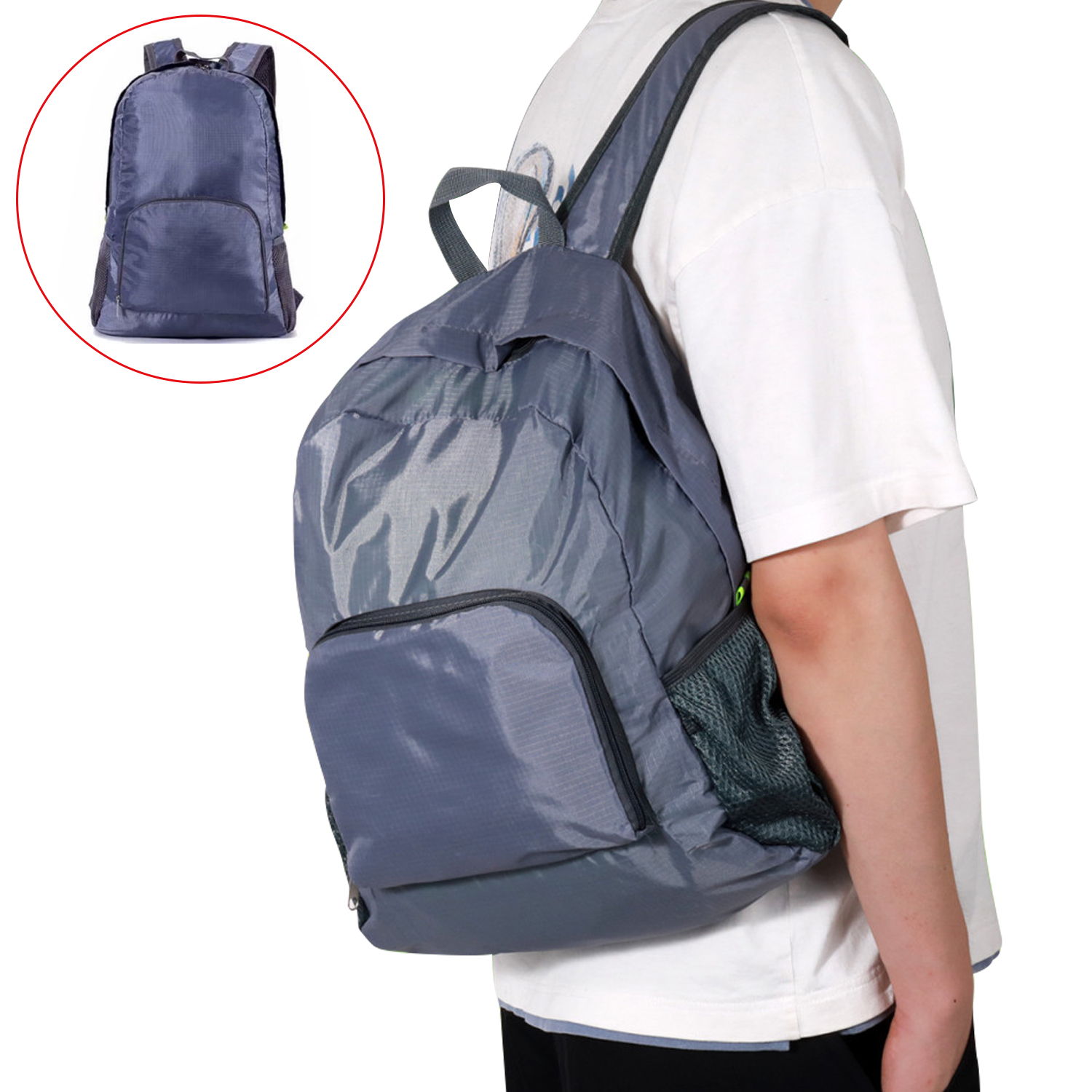 Mochila plegable de nailon duradero para hombre y mujer, mochila ligera para viajes al aire libre, mochila para senderismo, mochila portátil para el día de acampada