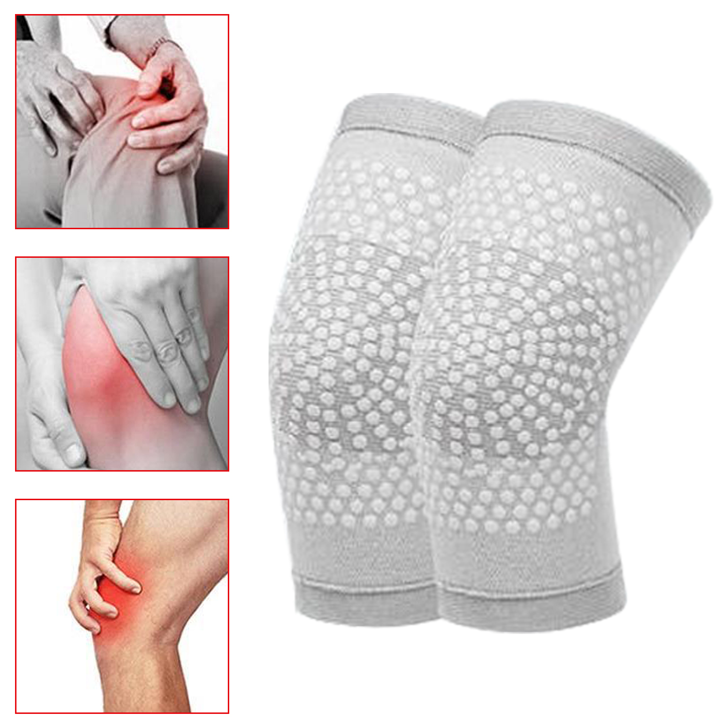 2 uds rodilleras cálidas para aliviar el dolor articular y la inflamación manga de pierna elástica de punto