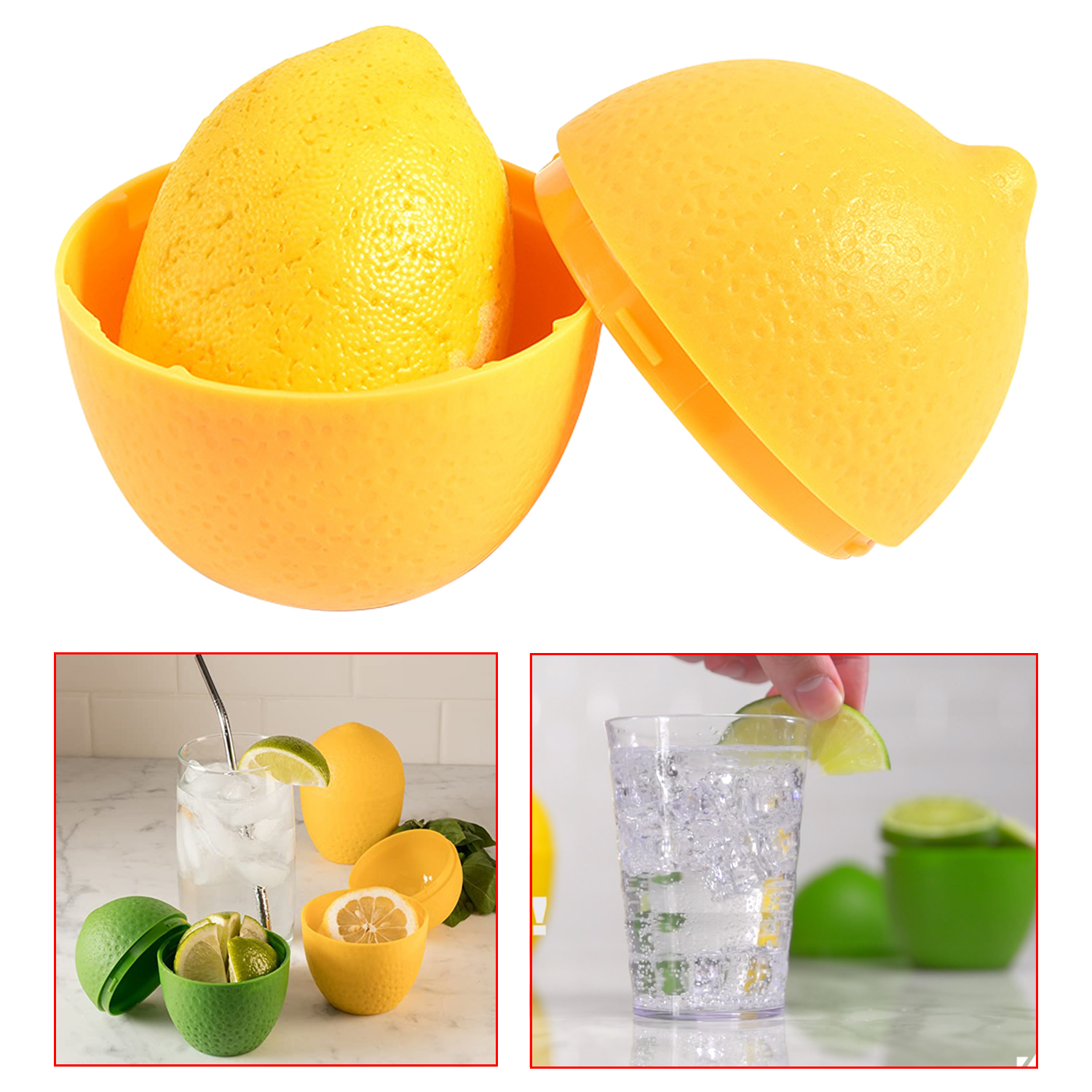 1 unidad de caja de almacenamiento de naranja fresca, contenedor de plástico protector de limón y lima, caja a prueba de humedad en forma de naranja para fruta