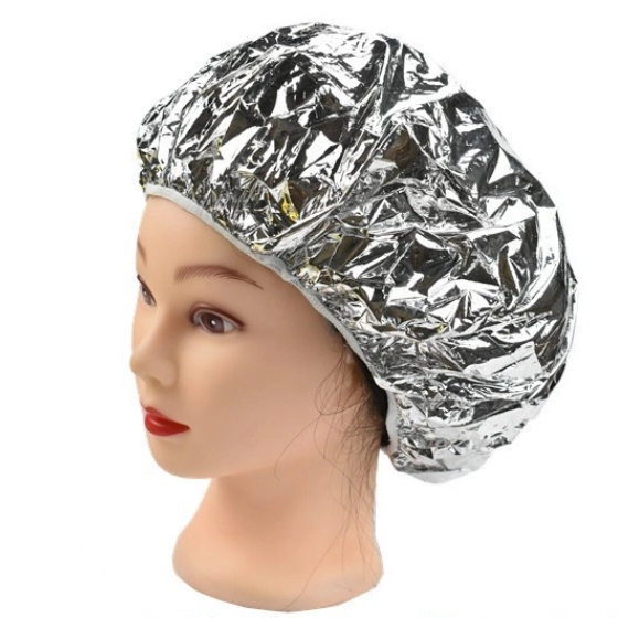 Gorro de pelo de aluminio plateado premium