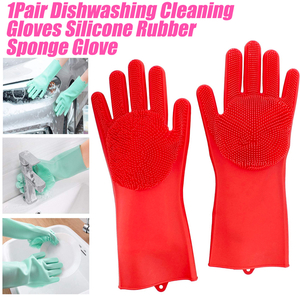 1 par de guantes de limpieza para lavar platos guante mágico de goma de silicona para lavar platos para fregar el hogar herramienta de limpieza de cocina