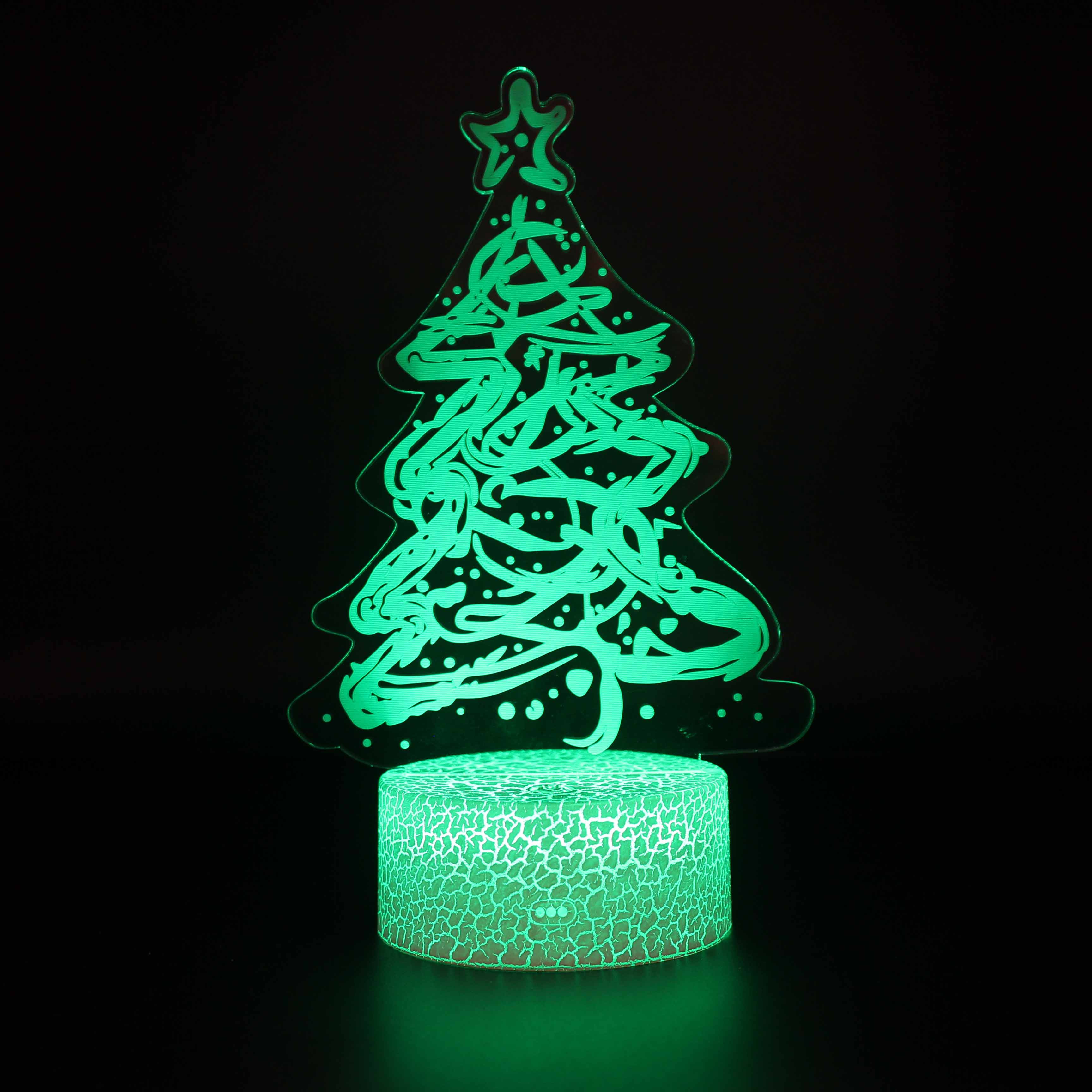Acrílico Luz 3D Regalo decorativo para niños Lámpara de ilusión 3D Control táctil LED Visualización de ilusión óptica Letrero de Navidad Lámpara de luz nocturna LED