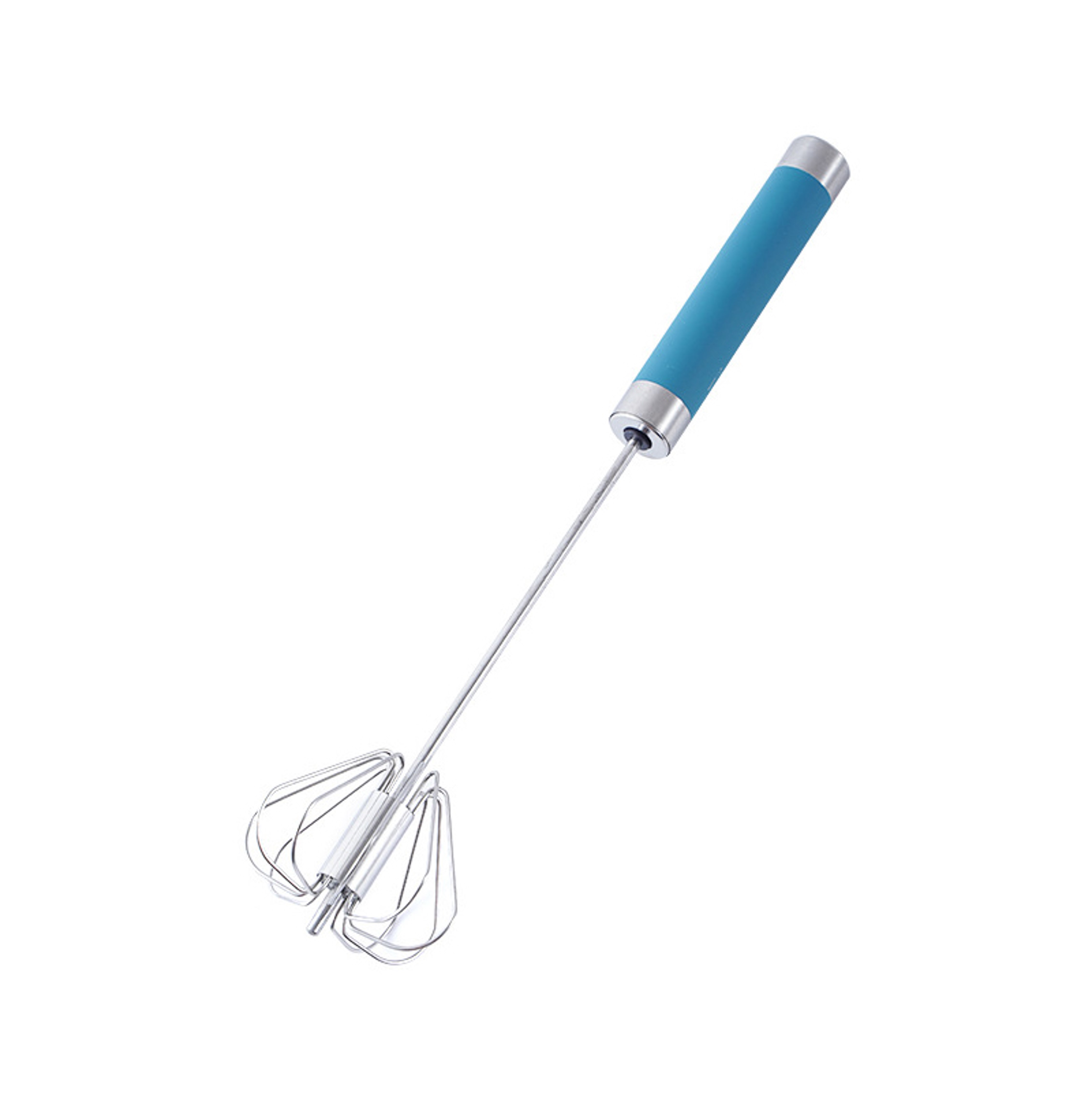 Batidor semiautomático de acero inoxidable – Batidor de empuje para mezclar y batir sin esfuerzo – Resistente al óxido, duradero y fácil de limpiar – Ideal para huevos, cremas, salsas y masas