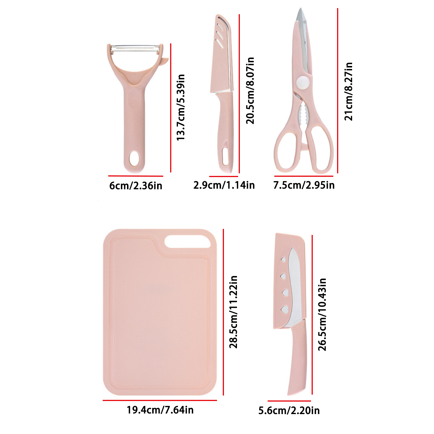 Juego de cuchillos de cocina de acero inoxidable, 3/4/5 unidades, tabla de cortar, peladores de frutas y verduras, utensilios de cocina, juego de cuchillos