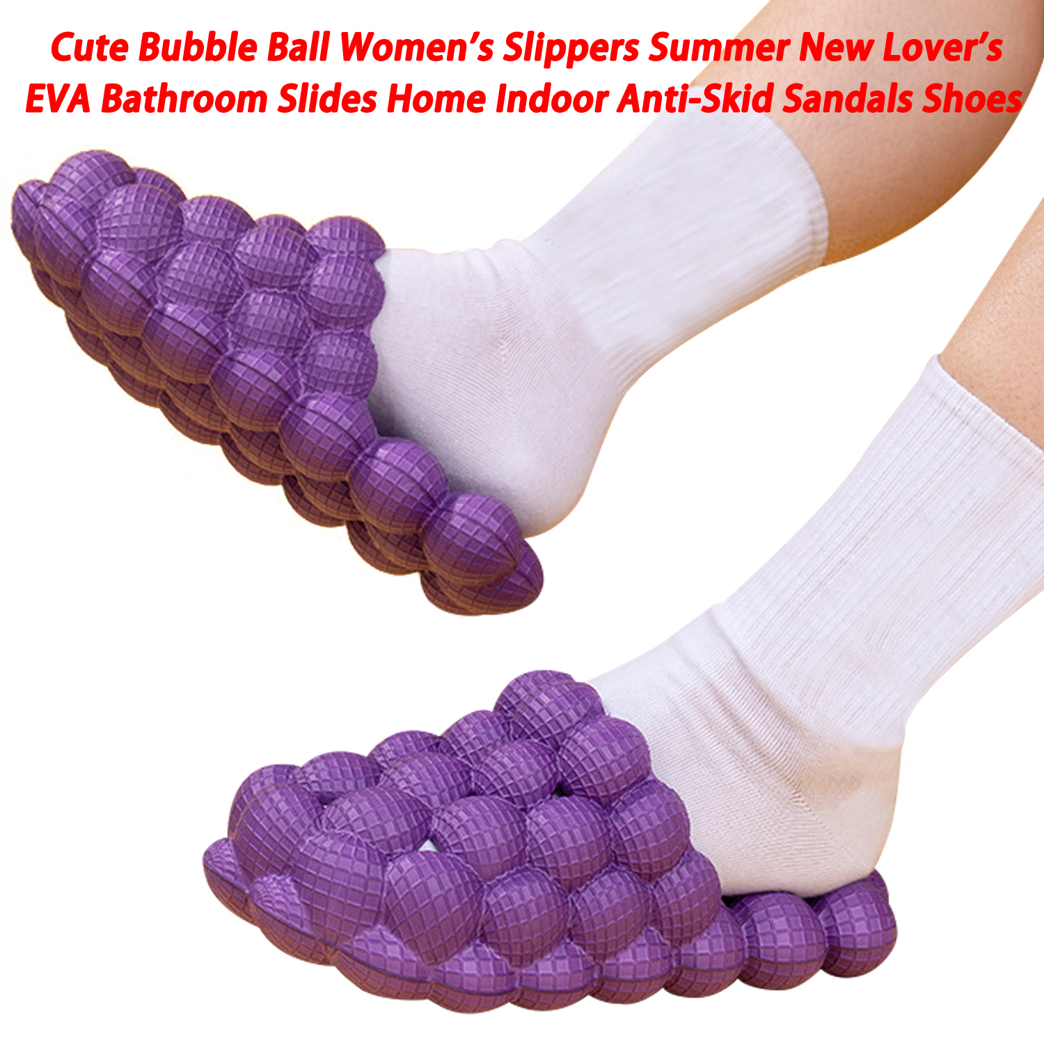 Lindas pantuflas de bola de burbujas para mujer, novedad de verano, toboganes de baño de EVA para amantes, sandalias antideslizantes para interiores para el hogar, zapatos