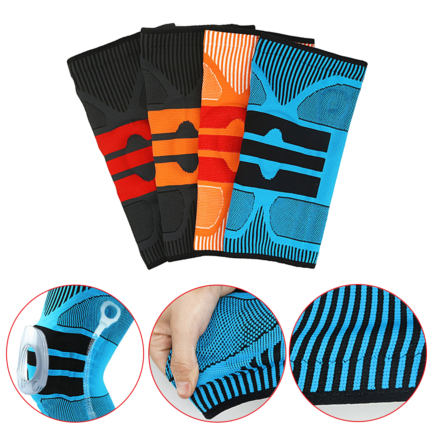 Rodillera profesional Rodilleras deportivas Rodilleras tejidas de silicona Soporte elástico Rodilla Menisco Sentadillas Correr Baloncesto Leggings para hombres y mujeres