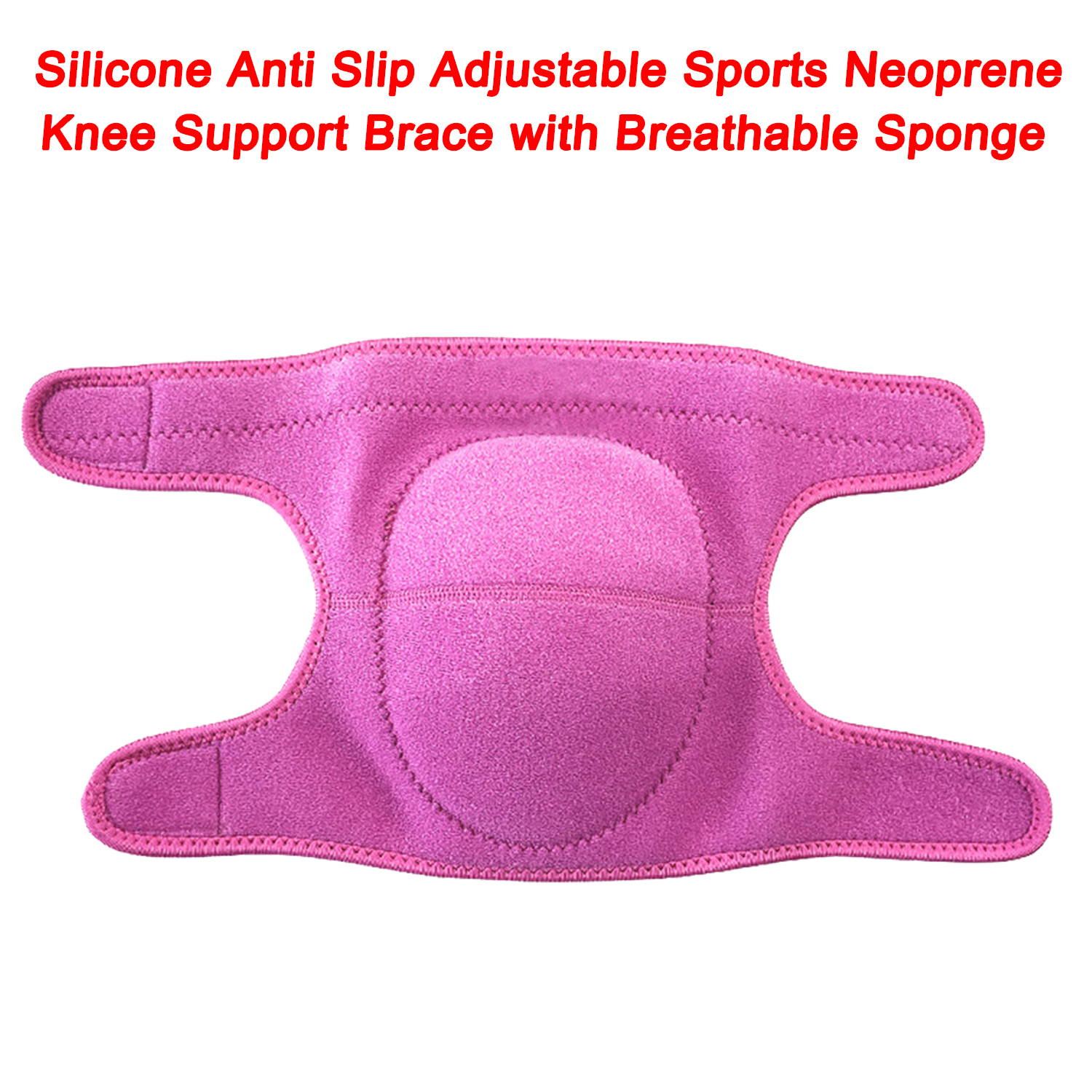 Soporte de rodilla de neopreno deportivo ajustable antideslizante de silicona con esponja transpirable