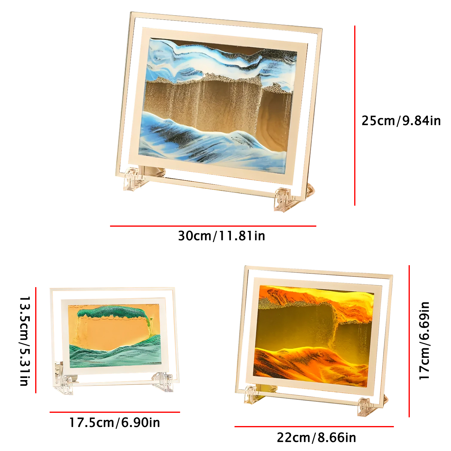 Moving Sand Art Picture Living Room Ornament 5-inch 3d Three-dimensional Hourglass Painting Home Office Decoration