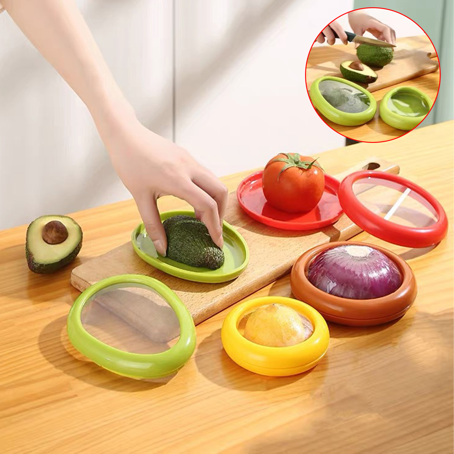 Caja de almacenamiento de cocina, fruta, verdura, crujiente, aguacate, limón, tomate, cebolla, mantenimiento fresco para contenedor