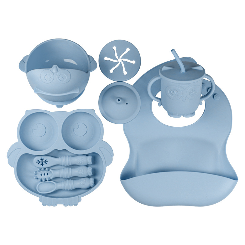 Kit de vajilla infantil de silicona duradera de 6 piezas